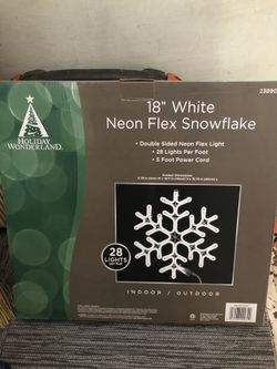 18” White Neon Snowflake  - NIB