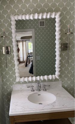 White Resin Accent Wall Mirror