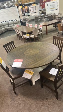 Round Counter Height Table w/ Lazy Susan