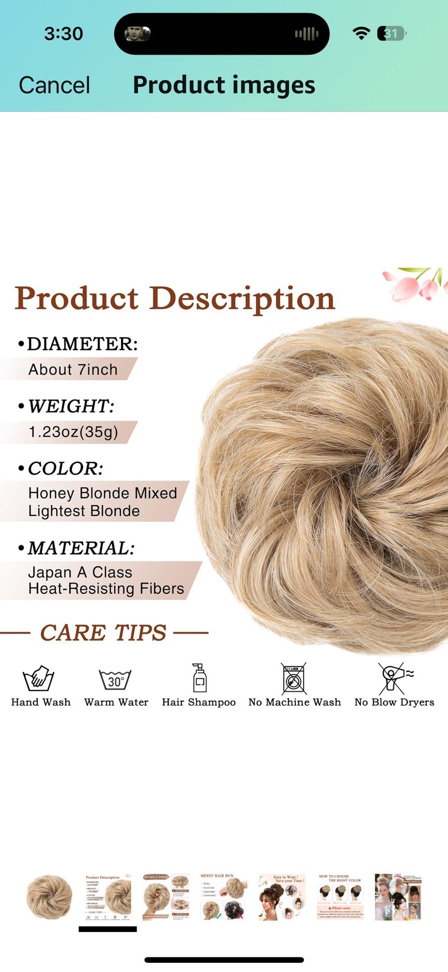 Monica Hair Bun Platinum