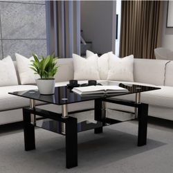 black glass coffee table