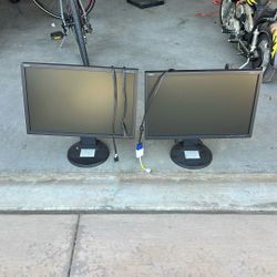 2 Black NEC Computer Monitors