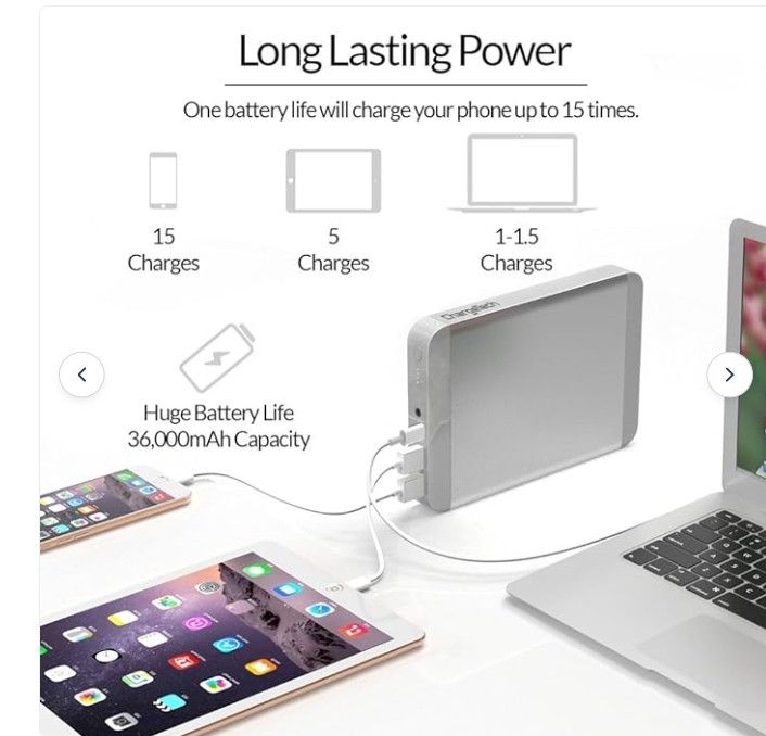 ChargeTech Portable Laptop Battery Pack (36,000mAh) - Portable Charger Powerbank is Compatible w/All Laptops and MacBooks