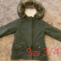 Toddler Girl Clothes, Abercrombie Jacket With Hood Size 3/4T