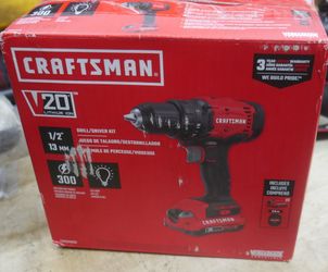 CRAFTSMAN 20V CORDLESS 1/2" DRILL/DRIVER KIT - NEW # CMCD702D1 new 892353-2