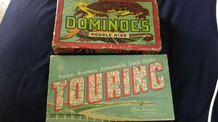 2 vintage 1950s games dominos and Touring
