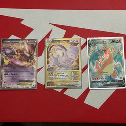 Charizard V, Mewtwo EX, Mewtwo Vstar Gold.