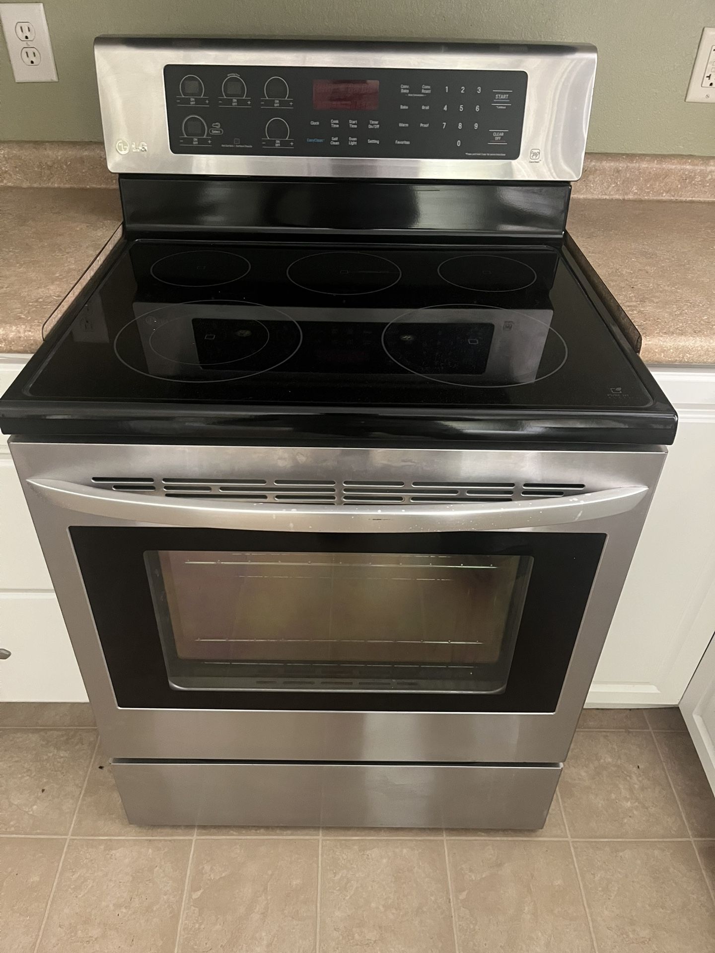 LG electric stove, stainless steel