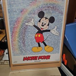 Vintage 1986 Walt Disney Micky Mouse Framed Poster