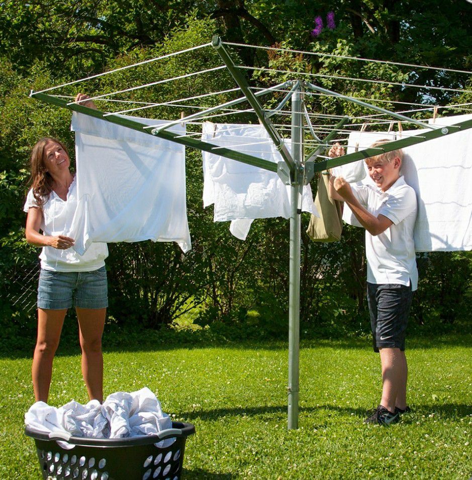 Outdoor Spin Umbrella Clothes Dryer 197Ft