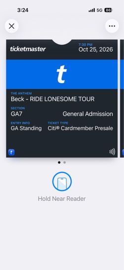 Beck Ride Lonesome Tour - 2 Concert Tickets