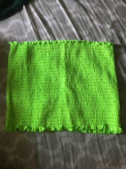 Strapless neon green blouse