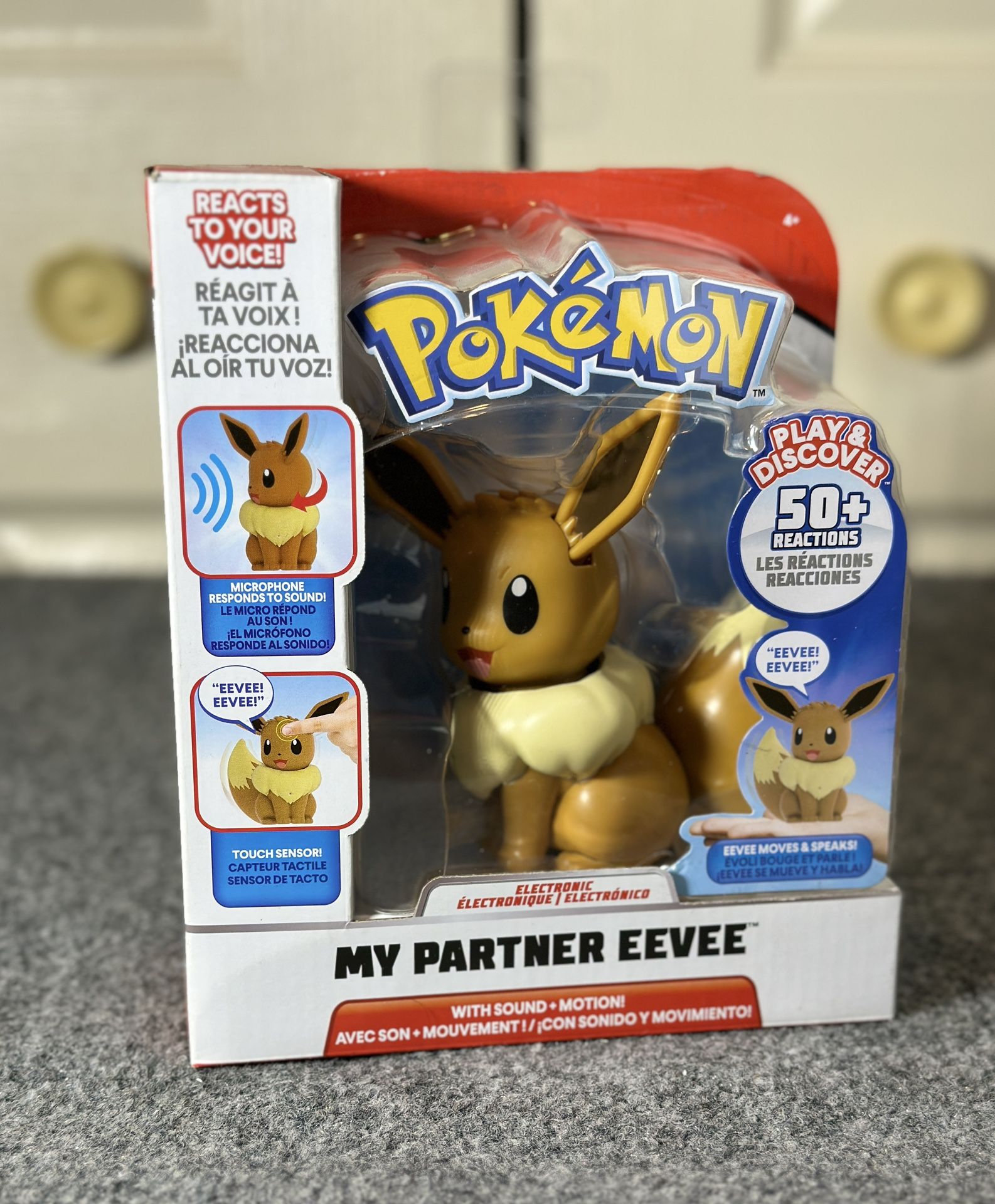 Pokemon My Partner Eevee Deluxe Figure Toy, Reacts to Voice NEW