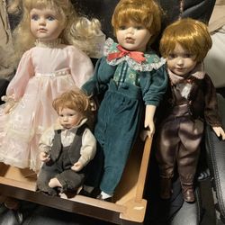 Four Vintage Doll Set