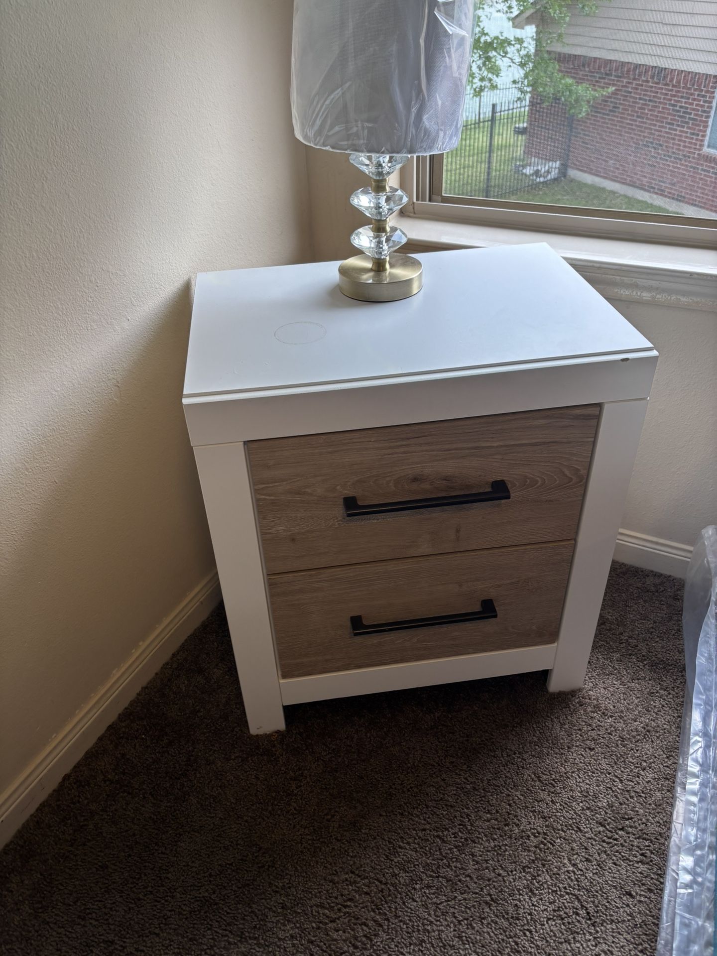 White and beige bedroom set