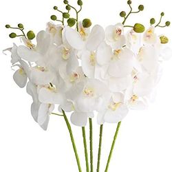 5 Pieces Artificial Butterfly Orchid Flower Fake Flowers Plant Home Wedding Decoration 