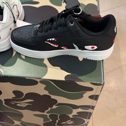 A Bathing Ape "Bape Sta Shark" Black 1K80-191-307 Size 10 NEW