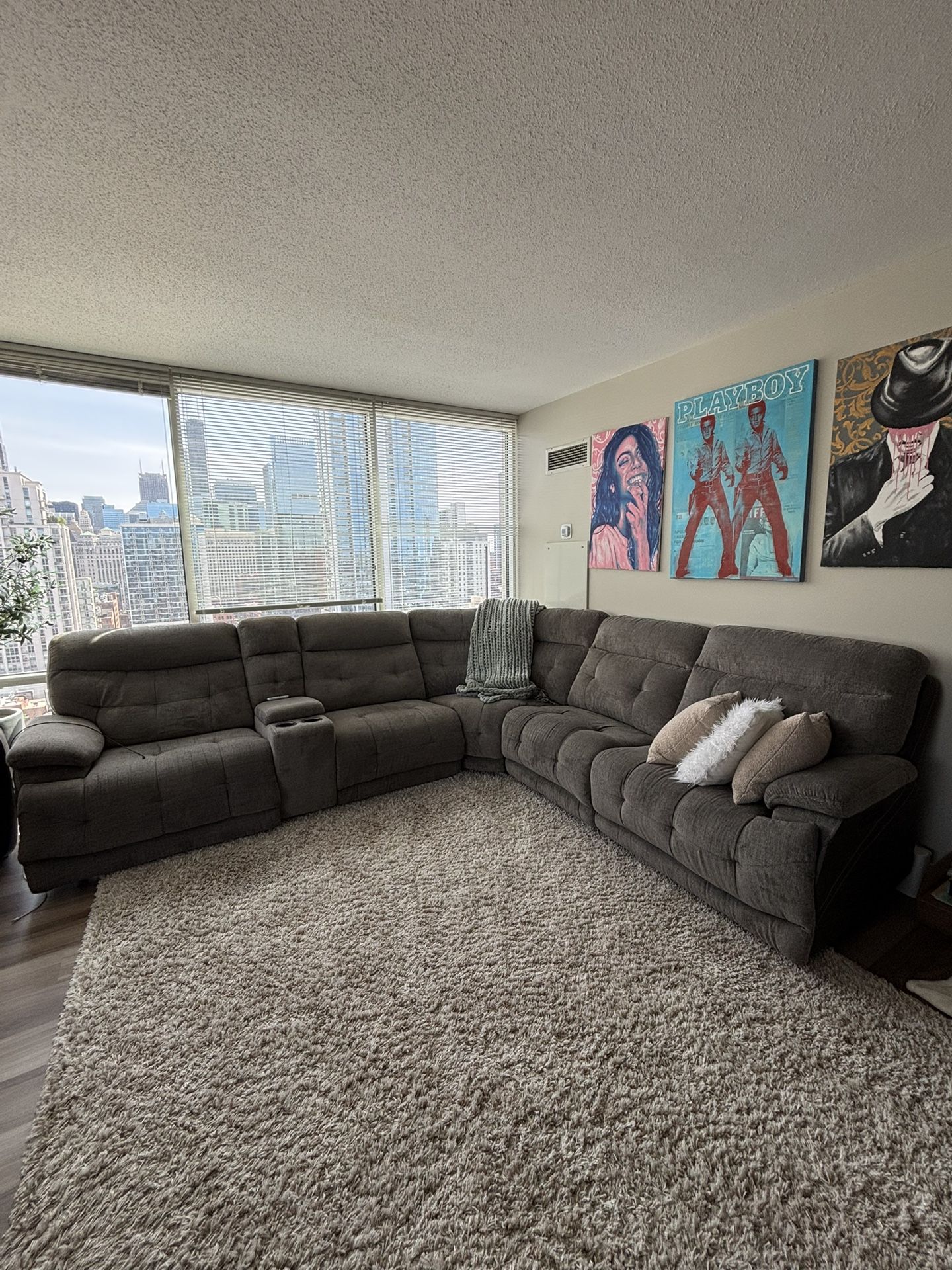 Large Sectional Couch - Gray