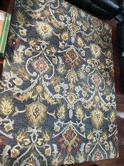 Area Rug - 8' × 10', Green & Multi, Handmade Wool,