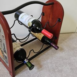 Wood And Metal Wine Rack