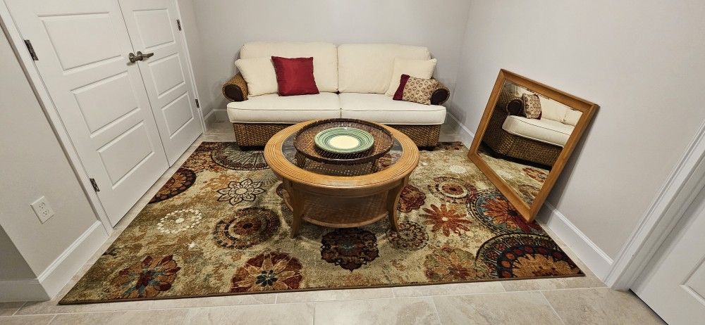 Rattan Tommy Bahama Sofa and Love Seat Indoor/ Living Room Set For Sale!
