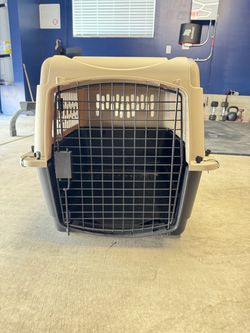 Top Paw Plastic Pet Carrier; Hard Sided Travel Pet Carrier, Metal Door
