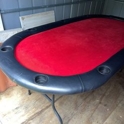 10 Person POKER TABLE with Cover Excellent Condition Has Been In Storage 