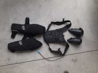FOX, launch pads, elbow pads, hydration backpack