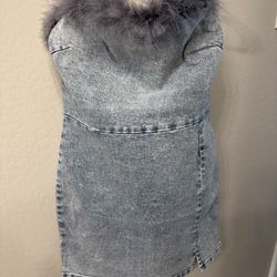 Forever 21 Light Wash Denim Dress Size Large 