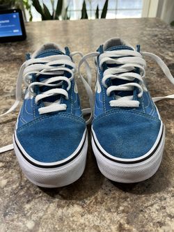 Vans Old School Skool Flame Mediterranean Blue  skate shoes sneakers tennis shoes Size Men 5.5 Women 7