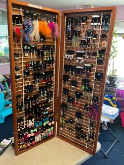 Earring case with handmade earrings
