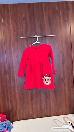 Christmas red dress with reindeer