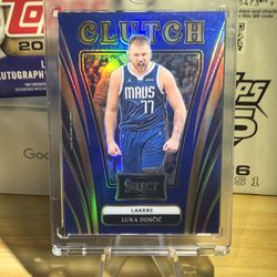 2024-25 Panini Select - Clutch Luka Dončić #1 Blue Prizm 10 /75