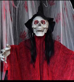 NEW!! Hanging Halloween Skeleton Witch Decoration