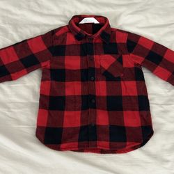 H&M Boy Long Sleeve Button Down Plaid Flannel Shirt