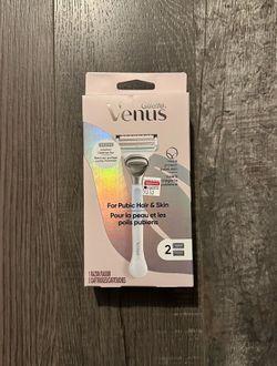 Gillette Venus Razor For Pubic Hair & Skin W/2 Cartridges