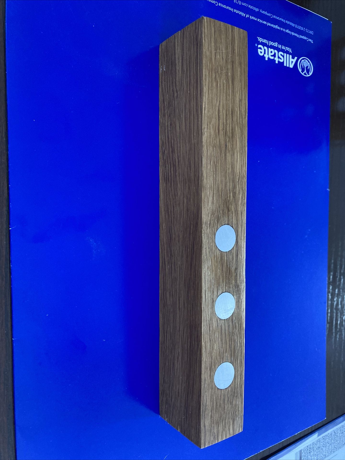 Wooden Paperweight With Aluminum Inlay