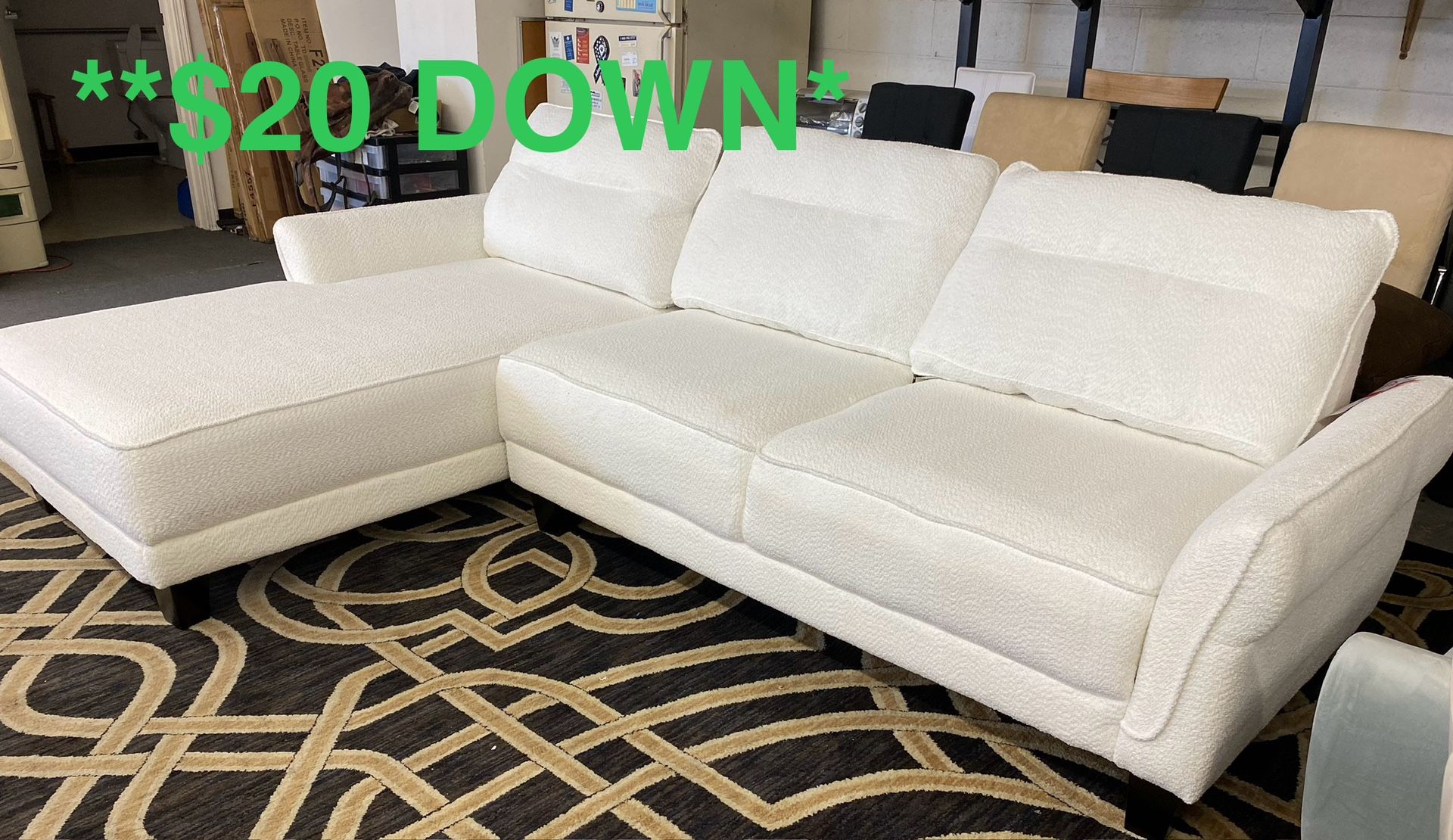 New Boucle Style Sectional (Finance & Delivery)