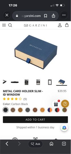 Garzini Metal Card Holder Slim with ID Window