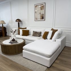 New White Sectional Cloud Couch Sofa
