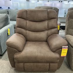 Oversized Brown Power Recliner