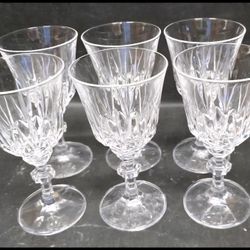 Set Of 6 Stemmed Crystal Water Goblets