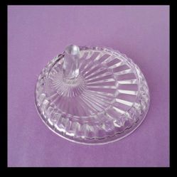 Vintage Avon 1980 The Fostoria  Clear Cut Glass Ring & Trinket Holder