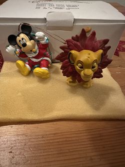 DISNEY'S CHRISTMAS MAGIC "MICKEY" & "SIMBA" ORNAMENTS