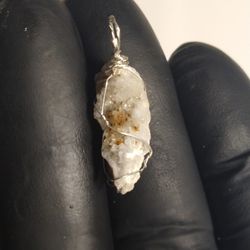 Sparkly Natural Geode Pendant (925)