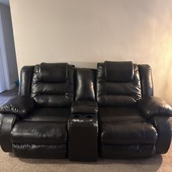  Leather Recliner Sofa With Cat Damage 