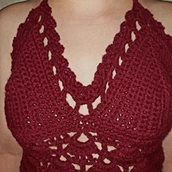 Medium Crocheted bralette/halter Top 
