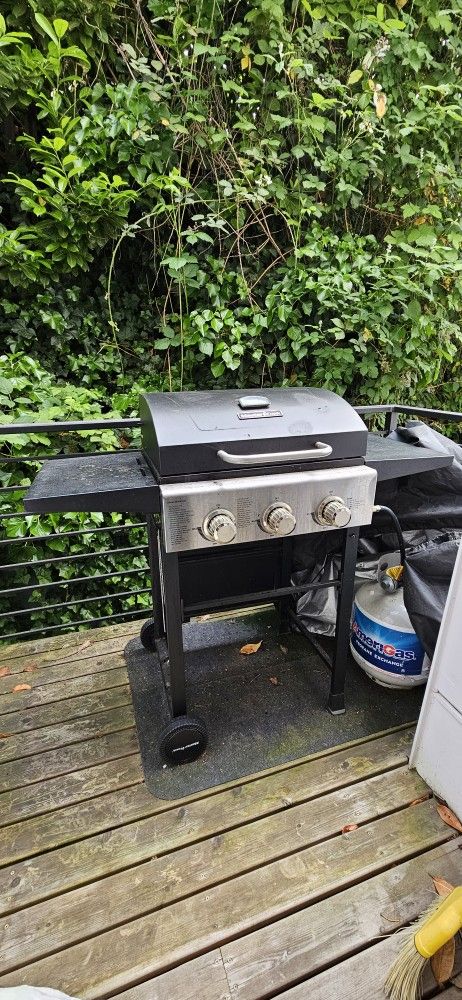 MASTER COOK 3 Burner BBQ Propane Gas Grill, Stainless Steel 30,000 BTU