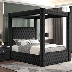 Brand New Bedframe Velvet W/ Canopy Queen $579 King: $649