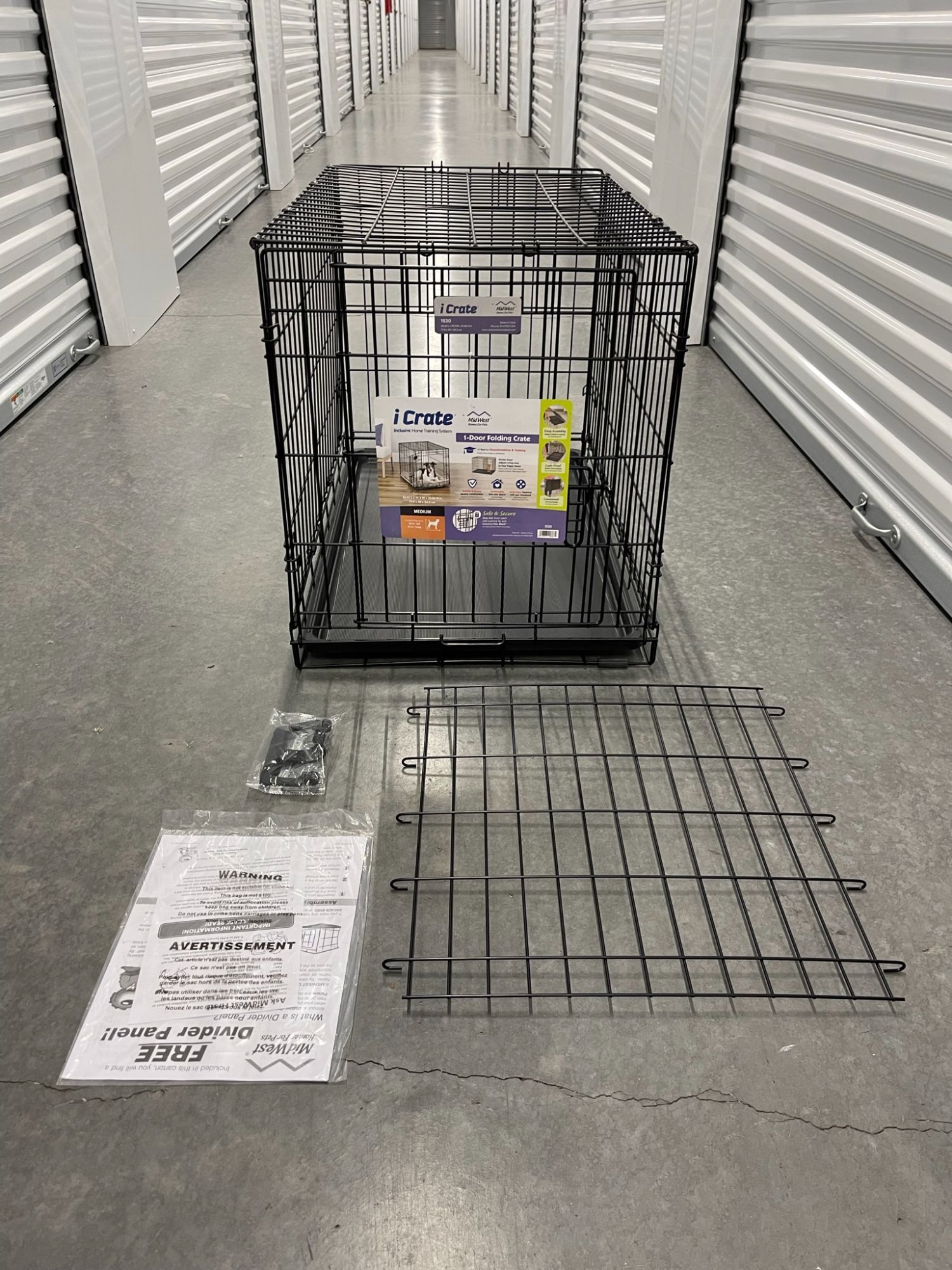 Brand New MidWest ICrates Dog Pen 30" 1 Door Foldable Collapsible Metal Divider Leak Proof Pan